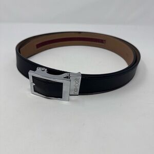 Nexbelt Black Leather Belt with Silver Buckle‎